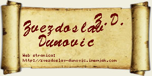 Zvezdoslav Dunović vizit kartica